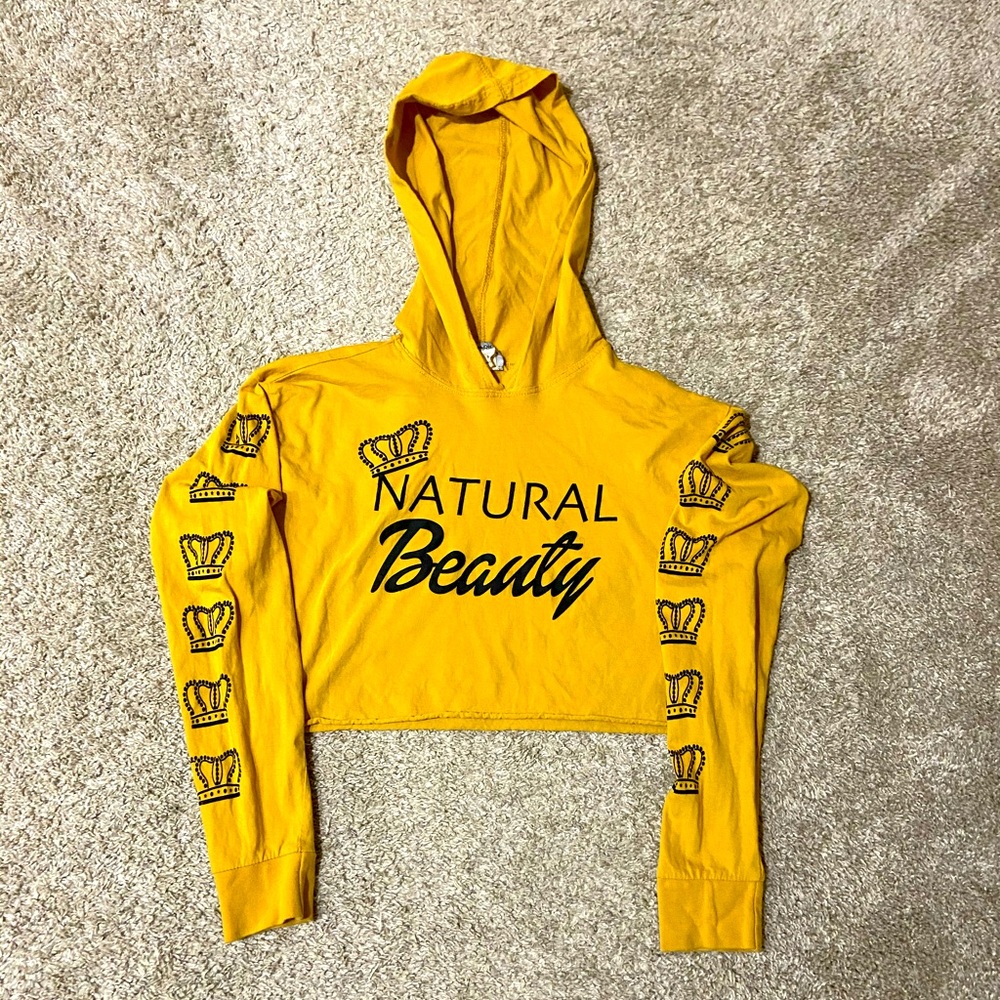 Natural Beauty, Long Sleeve, Hooded, Crop Top
